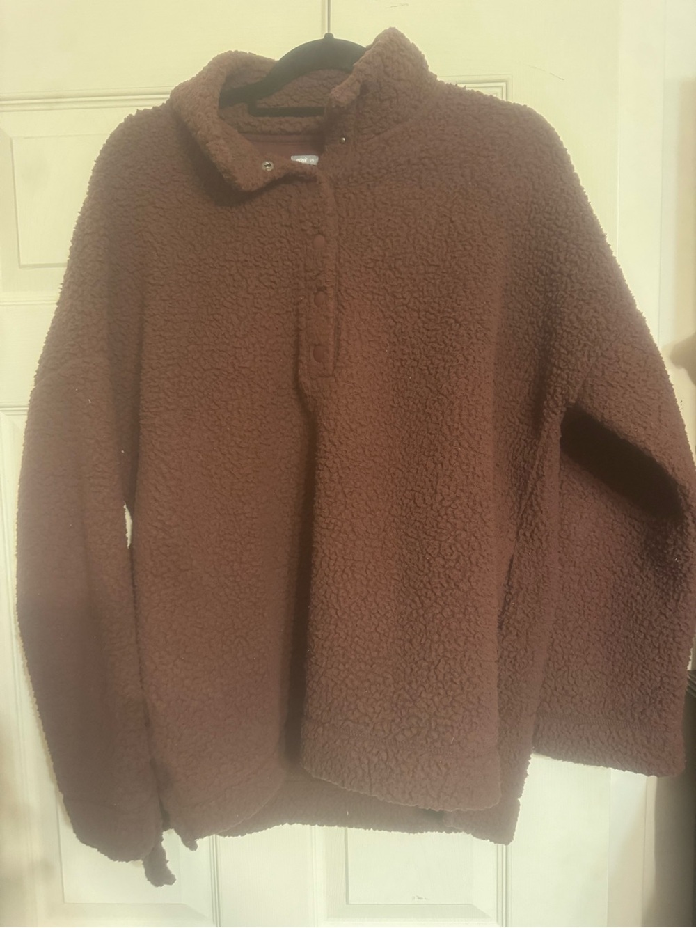 Cozy Brown Sherpa Pullover Aerie - LG